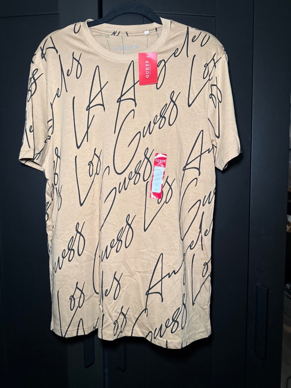 Guess Los Angeles All Over Print T-Shirt Toasted Taupe Tan